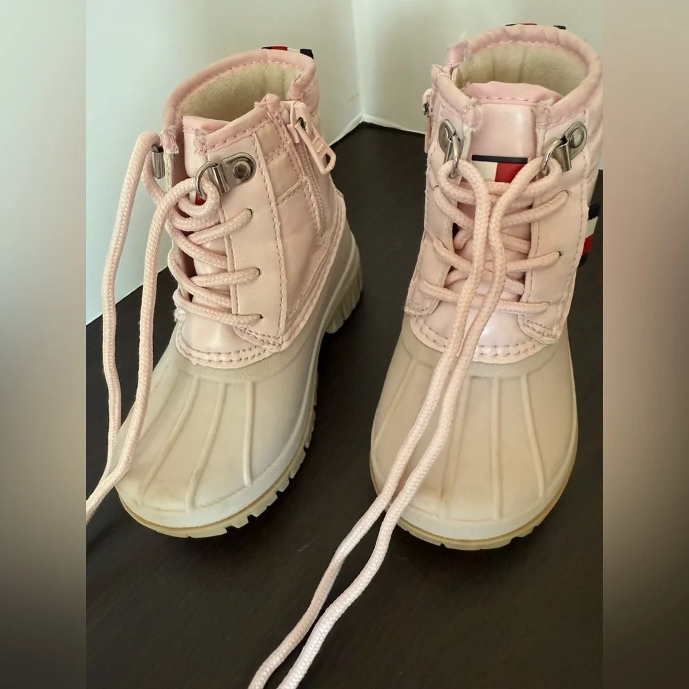 Tommy Hilfiger Girls Pink and Tan Boots